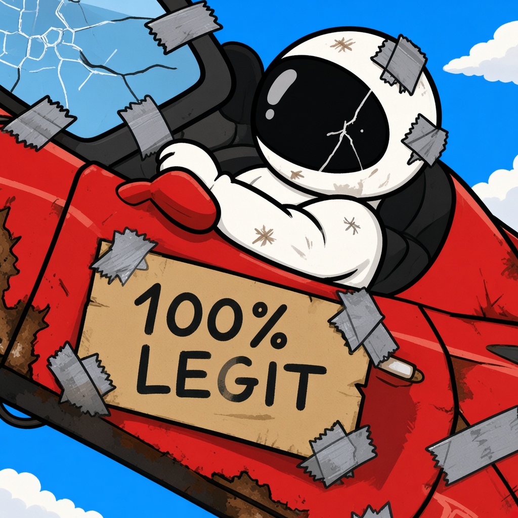 Astronaut with the 100% legit sign